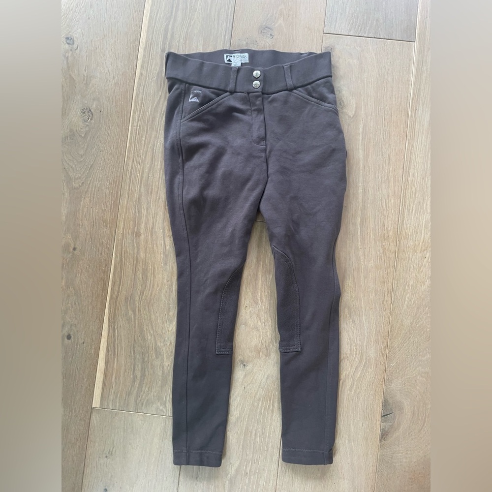 Riding sport gray knee patch breeches - size 14